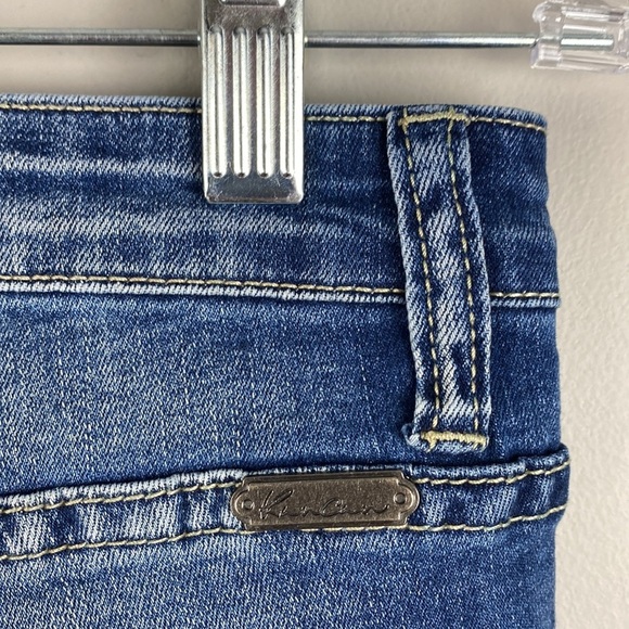 Kancan Blue Skinny Straight Raw Hem Distressed Jeans Size 9/28 - Picture 11 of 15